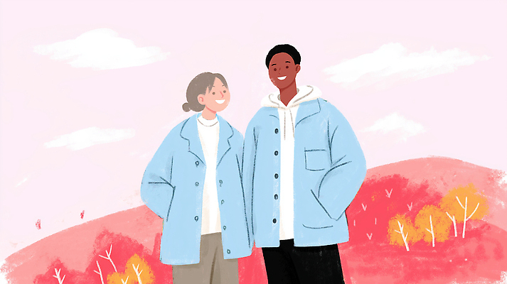 JPG 행복 백그라운드 겨울 일러스트 자연 웃음 풍경 야외 생활 캐주얼 친구 산책 즐거움 소통 색감 국내일러스트 AI일러스트 AI콘텐츠 옷 계절 감정 컨셉 관계 휴식 표정 생태계 파일형식