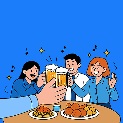 행복 음악 음식 일러스트 탁자 기념 맥주 스파게티 대화 요리 웃음 파티 저녁식사 우정 모임 축하 분위기 즐거움 건배 국내일러스트 AI파일 감정 가구 컨셉 문화예술 주류 파스타 표정 말하기 이벤트 친구 식사 파일형식 벡터