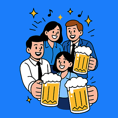 감정 음료 음악 일러스트 기념 맥주 웃음 야외 친구 파티 모임 만남 축하 칵테일 사회 그룹 분위기 즐거움 연휴 소통 회식 국내일러스트 AI파일 컨셉 관계 문화예술 주류 표정 이벤트 공휴일 식사 공동체 파일형식 벡터