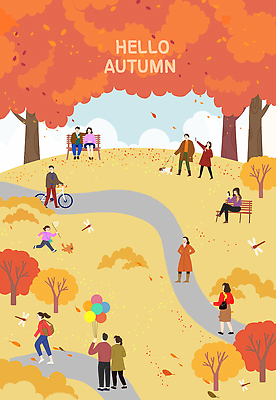 PSD 나무 공원 어린이 벤치 일러스트 가족 모션 휴식 풍경 잔디 여러명 성인 취미 친구 자전거 산책 가을 도시 즐거움 색채 풍요 국내일러스트 식물 계절 공공시설 감정 다수 컨셉 의자 관계 사람 바이크 파일형식