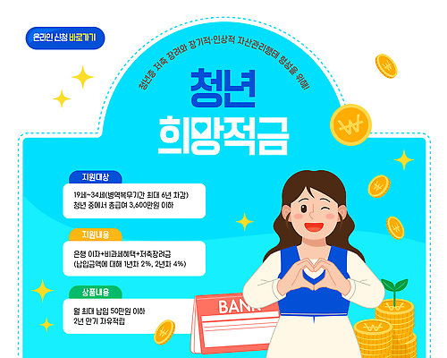 포스터 일러스트 안내 청년 경제 저축 계획 가격 금융기관 저금리 적금통장 청년정책 국내일러스트 청년도약계좌 AI파일 컨셉 성인 금융 복지 통장 금리 파일형식 벡터