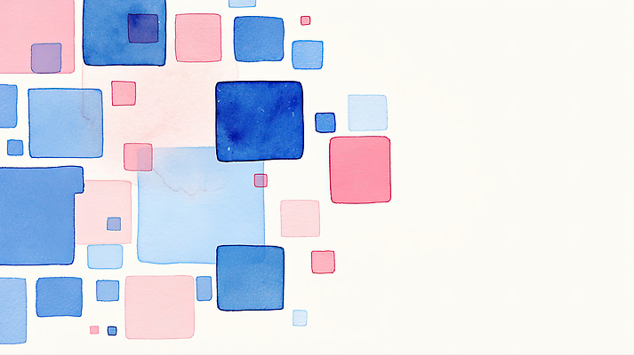 JPG 디자인 예술 분홍색 컬러 백그라운드 무늬 패턴 일러스트 수채화 그래픽 파란색 그림 정사각형 조화 비율 국내일러스트 AI일러스트 AI콘텐츠 도형 파일형식