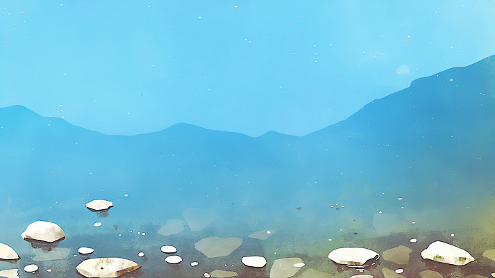 JPG 호수 여유 일러스트 자연 풍경 물 여름 반사 평화 환경 고요 돌_바위 수면 명상 지형 뷰티풀 수석 오후 국내일러스트 AI일러스트 AI콘텐츠 자연요소 계절 감정 컨셉 생태계 파일형식