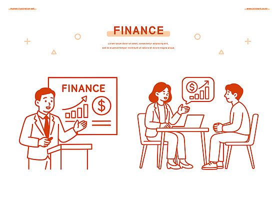 여자 교육 남자 일러스트 비즈니스 회의 그래프 대화 금융 정보 성장 발표 전문직 상담 투자 전략 문의 서류판 재정 조언 국내일러스트 AI파일 직업 말하기 사람 경제 사무용품 파일형식 벡터