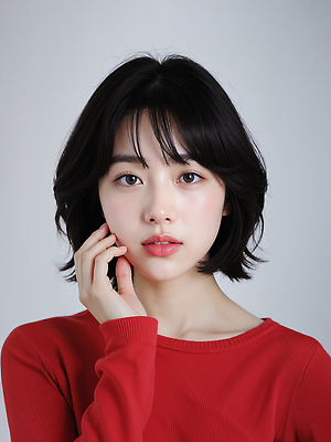 JPG 모델 편집이미지 헤어스타일 여자 패션 감정 얼굴 포즈 촬영 매력적 흰배경 뷰티풀 빨간옷 의료성형뷰티 스타일 편집실사 AI포토 AI인물포토 AI콘텐츠 옷 백그라운드 컨셉 사람 신체부위 흰색 CG 파일형식