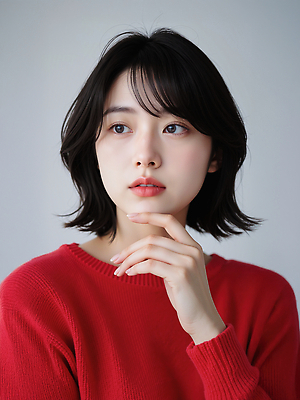 JPG 모델 편집이미지 손 여자 패션 생각 조명 표정 뷰티 턱 의료성형뷰티 스타일 편집실사 AI포토 AI인물포토 AI콘텐츠 사람 신체부위 CG 파일형식