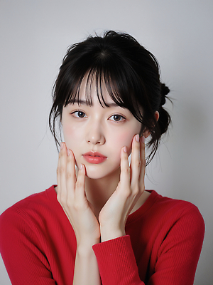 JPG 모델 편집이미지 손 여자 패션 감정 얼굴 포즈 빨간색 뷰티 머리 카메라 촬영 의료성형뷰티 스타일 편집실사 AI포토 AI인물포토 AI콘텐츠 컬러 사람 신체부위 전자제품 CG 파일형식