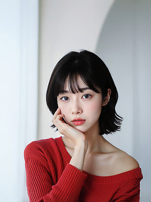 JPG 편집이미지 헤어스타일 여자 패션 포즈 표정 뷰티 우아함 편안함 창가 뷰티풀 의료성형뷰티 편집실사 AI포토 AI인물포토 AI콘텐츠 컨셉 창문 사람 감각 CG 파일형식