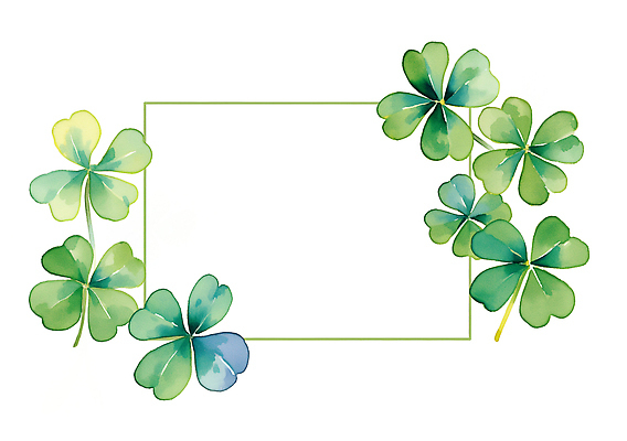 JPG 식물 디자인 계절 컬러 백그라운드 일러스트 자연 프레임 장식 초록색 여름 네잎클로버 클로버 공예 심플 엽서 화사함 초상화 국내일러스트 AI일러스트 AI콘텐츠 컨셉 취미 편지 그림 생태계 파일형식