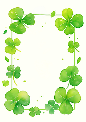 JPG 자연요소 식물 디자인 꽃 화초 일러스트 자연 프레임 장식 초록색 봄 신선 클로버 테두리 그림 뷰티풀 국내일러스트 AI일러스트 AI콘텐츠 계절 컬러 생태계 파일형식