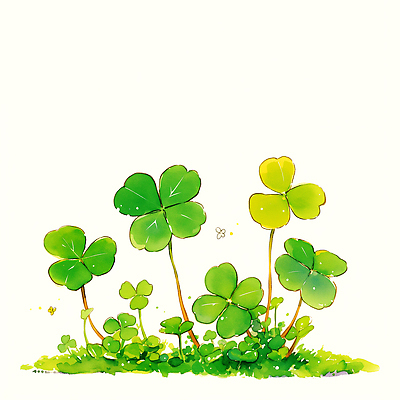 JPG 식물 웰빙 행복 일러스트 자연 건강 초원 장식 초록색 햇빛 환경 희망 성장 운세 네잎클로버 생태계 조화 경관 국내일러스트 AI일러스트 AI콘텐츠 감정 컬러 풍경 태양 클로버 파일형식