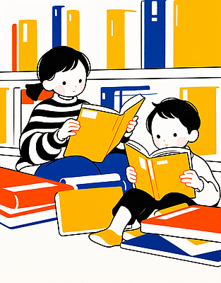 JPG 교육 문화 어린이 컬러 일러스트 가족 모션 엄마 동화 책 학습 독서 시간 도서관 편안함 즐거움 그림책 국내일러스트 AI일러스트 AI콘텐츠 감정 관계 사람 감각 파일형식