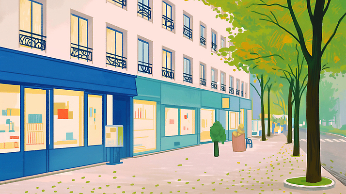 JPG 도로 여유 일러스트 자연 나뭇잎 거리 풍경 건물 생활 햇빛 소풍 걷기 상점 자전거 산책 가을 도시 보행자 서점 색감 국내일러스트 AI일러스트 AI콘텐츠 건축물 계절 감정 길 잎 교통시설 모션 휴식 태양 야외활동 바이크 생태계 파일형식