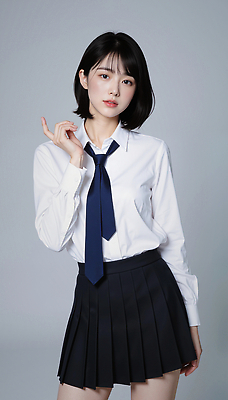 JPG 모델 편집이미지 학생 여자 교복 포즈 매력적 표현 자신감 청순 의료성형뷰티 스타일 세련 편집실사 AI포토 AI인물포토 AI콘텐츠 옷 감정 컨셉 사람 CG 파일형식