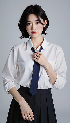 JPG 편집이미지 헤어스타일 여자 패션 셔츠 넥타이 표정 정장 학습 카메라 촬영 흰색 분위기 남색 의료성형뷰티 스타일 편집실사 AI포토 AI인물포토 AI콘텐츠 잡화 옷 교육 컬러 컨셉 상의 사람 전자제품 CG 파일형식