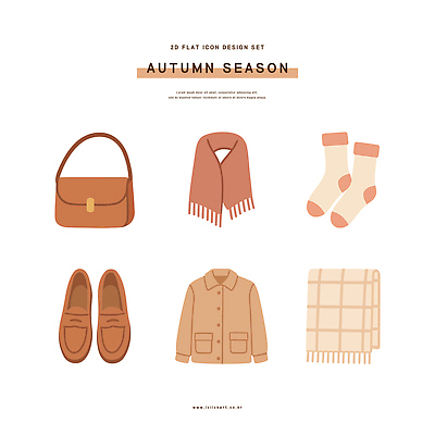 디자인 옷 계절 패션 컬러 신발 가방 일러스트 장신구 양말 스카프 외투 가을 담요 스타일 국내일러스트 AI파일 잡화 상의 목도리 파일형식 벡터