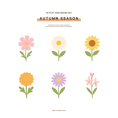 디자인 꽃 백그라운드 일러스트 봄꽃 자연 그래픽 장식 세트 가을 플랫 편안함 채색 색감 국내일러스트 AI파일 식물 계절 미술 봄 감각 생태계 파일형식 벡터