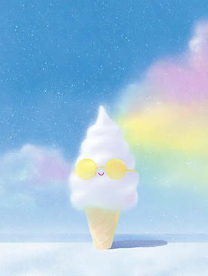 JPG 감정 컬러 백그라운드 무지개 일러스트 하늘 아이스크림 풍경 여름 귀여움 활발 즐거움 오브젝트 상쾌 수원 디지털아트 국내일러스트 AI일러스트 AI콘텐츠 자연요소 계절 컨셉 디저트 경기도 파일형식