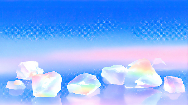 JPG 바다 컬러 조각 백그라운드 일러스트 자연 하늘 풍경 물 파란색 빛 반사 맑음 얼음 수면 신비 장면 조화 뷰티풀 경관 국내일러스트 AI일러스트 AI콘텐츠 자연요소 컨셉 날씨 생태계 파일형식