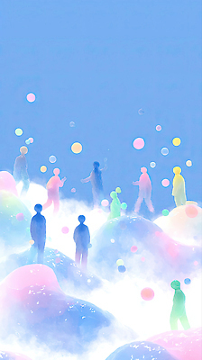 JPG 구름 감정 예술 컬러 백그라운드 일러스트 모션 생명 사람 풍경 표현 구슬 즐거움 조화 상상력 시각효과 창의성 몽환 환상 국내일러스트 AI일러스트 AI콘텐츠 자연요소 컨셉 파일형식 효과