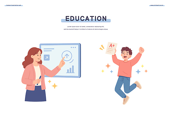 학생 교육 어린이 일러스트 교실 성공 수업 그래프 학습 환경 교사 기쁨 체험 발표 집중 성적 실습 긍정적 상호작용 국내일러스트 AI파일 직업 감정 컨셉 학교 사람 파일형식 벡터