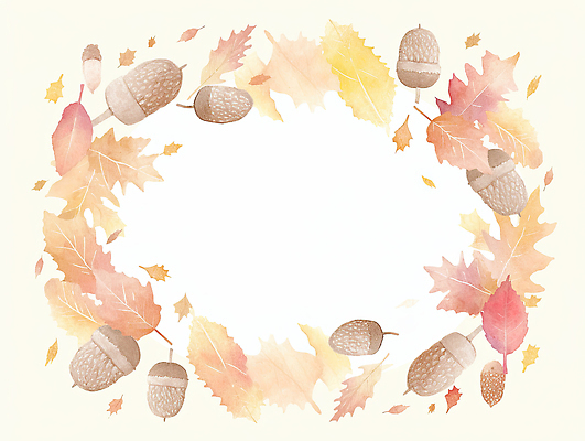 JPG 식물 디자인 계절 예술 상징 컬러 백그라운드 잎 일러스트 자연 따뜻함 고요 공백 가을 비전 도토리 감성 조화 뷰티풀 창의성 국내일러스트 AI일러스트 AI콘텐츠 컨셉 견과류 생태계 파일형식