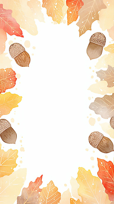 JPG 나무 계절 공원 컬러 백그라운드 단풍 잎 일러스트 자연 생명 풍경 장식 주황색 금색 가을 화려 숲 도토리 조화 뷰티풀 국내일러스트 AI일러스트 AI콘텐츠 식물 공공시설 컨셉 견과류 생태계 파일형식