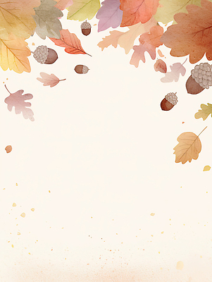 JPG 나무 식물 계절 컬러 단풍 잎 일러스트 자연 풍경 소리 물감 터치 가을 체험 떨어짐 편안함 질감 도토리 조화 뷰티풀 국내일러스트 AI일러스트 AI콘텐츠 컨셉 미술도구 견과류 감각 생태계 파일형식