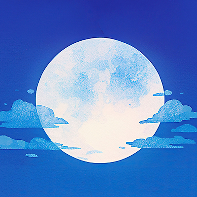 JPG 구름 일러스트 자연 밤하늘 하늘 조명 풍경 파란색 빛 평화 보름달 달 야간 신비 뷰티풀 풍경화 국내일러스트 AI일러스트 AI콘텐츠 자연요소 컬러 컨셉 그림 생태계 파일형식