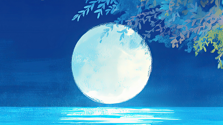 JPG 호수 여유 물결 야경 일러스트 자연 밤하늘 나뭇잎 풍경 반사 평화 노을 맑음 고요 보름달 달빛 그림 뷰티풀 여름밤 국내일러스트 AI일러스트 AI콘텐츠 자연요소 감정 컨셉 잎 하늘 날씨 여름 달 야간 생태계 파일형식 풍경_경치