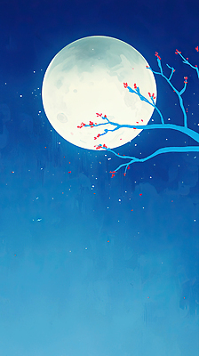 JPG 나무 별 여유 겨울 일러스트 자연 밤하늘 풍경 파란색 평화 고요 벚꽃 보름달 달 나뭇가지 신비 달빛 그림 감성 만개 뷰티풀 국내일러스트 AI일러스트 AI콘텐츠 자연요소 식물 계절 꽃 감정 컬러 컨셉 하늘 야간 생태계 파일형식