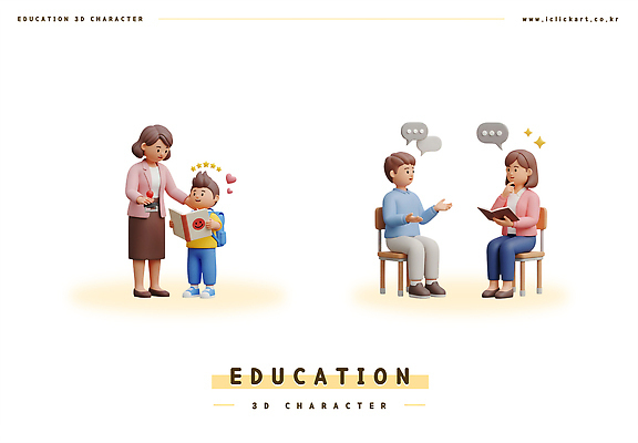 PSD 편집이미지 학생 교육 어린이 수업 3D캐릭터 책 학습 교사 만남 교양 성장 소통 교훈 이해 칭찬 편집3D 직업 캐릭터 컨셉 사람 3D 파일형식