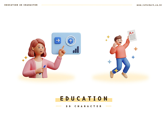 PSD 편집이미지 학생 교육 성공 3D캐릭터 친구 학습 교사 정보 발표 목표 즐거움 성적 창의성 편집3D 직업 캐릭터 감정 컨셉 관계 3D 파일형식