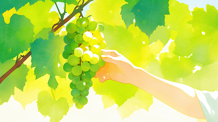JPG 나무 식물 손 잎 과일 일러스트 자연 생명 포도 초록색 여름 햇빛 농장 농사 에너지 수확 신선 유기농 따기 국내일러스트 AI일러스트 AI콘텐츠 웰빙 계절 컬러 농업 신체부위 태양 생태계 파일형식