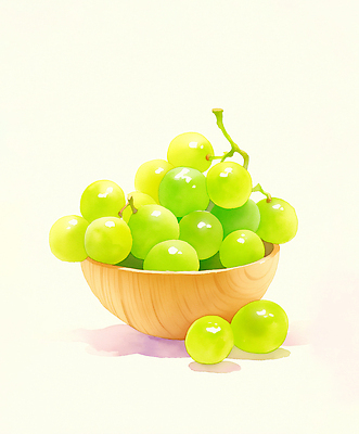 JPG 음식 컬러 과일 일러스트 자연 식탁 디저트 건강 요리 여름 농작물 신선 고급 청포도 비타민 나무그릇 맛있는 국내일러스트 AI일러스트 AI콘텐츠 그릇 계절 컨셉 농업 탁자 포도 목재 생태계 영양소 파일형식
