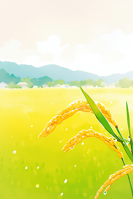 JPG 농업 일러스트 자연 생명 날씨 풍경 초원 여름 평화 일출 일몰 수확 벼 농촌 수분 이삭 뷰티풀 오후 산맥 국내일러스트 AI일러스트 AI콘텐츠 계절 산업 컨셉 산 곡류 노을 시골 생태계 파일형식
