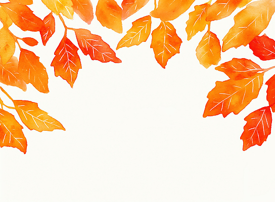 JPG 식물 디자인 계절 예술 백그라운드 잎 일러스트 자연 나뭇잎 수채화 따뜻함 풍경 주황색 가을 조화 뷰티풀 색감 국내일러스트 AI일러스트 AI콘텐츠 컬러 생태계 파일형식