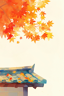 JPG 나무 전통 계절 컬러 단풍 일러스트 자연 하늘 나뭇잎 한국 따뜻함 기와집 풍경 가을 그림 감성 가벼움 뷰티풀 국내일러스트 AI일러스트 AI콘텐츠 식물 아시아 컨셉 잎 한옥 무게 생태계 파일형식