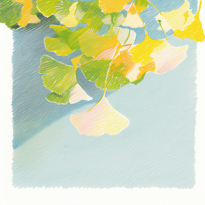 JPG 식물 예술 분홍색 백그라운드 잎 일러스트 자연 수채화 장식 여름 파란색 인테리어 노란색 심플 은행나무 뷰티풀 국내일러스트 AI일러스트 AI콘텐츠 나무 디자인 계절 컬러 생태계 파일형식