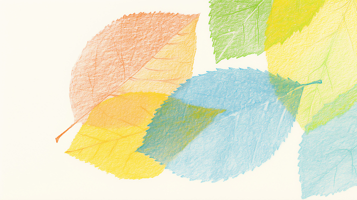 JPG 디자인 계절 감정 예술 컬러 백그라운드 일러스트 모션 자연 생명 나뭇잎 회화 표현 질감 조화 뷰티풀 색채 국내일러스트 AI일러스트 AI콘텐츠 잎 말하기 생태계 파일형식