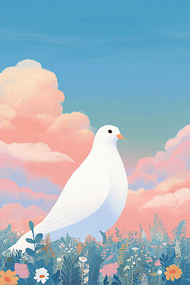 JPG 동물 꽃 감정 예술 상징 컬러 일러스트 자연 하늘 풍경 평화 일출 일몰 도시 풀 생태계 비둘기 서식지 뷰티풀 국내일러스트 AI일러스트 AI콘텐츠 식물 컨셉 조류 노을 파일형식