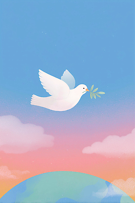 JPG 동물 구름 상징 컬러 일러스트 자연 하늘 아침 가지 평화 희망 자유 비행 저녁 올리브 비둘기 뷰티풀 국내일러스트 AI일러스트 AI콘텐츠 주간 자연요소 열매 감정 컨셉 채소 조류 야간 생태계 파일형식