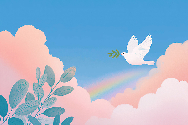 JPG 구름 여유 상징 무지개 일러스트 자연 하늘 생명 가지 풍경 초록색 평화 정원 희망 꿈 자유 비둘기 긍정 조화 뷰티풀 국내일러스트 AI일러스트 AI콘텐츠 자연요소 감정 컬러 컨셉 채소 조류 생태계 파일형식