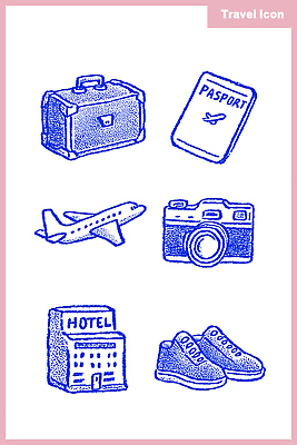 PSD 여행 운동화 일러스트 호텔 비행기 카메라 촬영 탐험 짐 즐거움 출발 여권 패키지 준비물 국내일러스트 감정 신발 컨셉 항공교통 숙소 대중교통 전자제품 파일형식