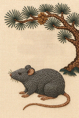 JPG 동물 편집이미지 전통 디자인 예술 자연 장식 직물 소나무 자수 솜털 수공예 텍스타일 이미지편집 AI포토 AI콘텐츠 나무 공예 생태계 파일형식