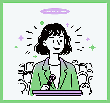 여자 감정 문화 일러스트 응원 힘 무대 표현 발표 사회 군중 강의 박수 의견 소통 리더쉽 참여 국내일러스트 AI파일 컨셉 사람 손짓 공동체 파일형식 벡터