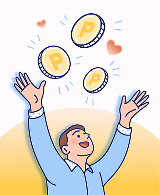 손 남자 행복 돈 일러스트 모션 웃음 동전 기쁨 하트 표현 행운 재산 즐거움 투자 상승 긍정 재정 국내일러스트 AI파일 모양 감정 컨셉 비즈니스 표정 사람 신체부위 금융 파일형식 벡터