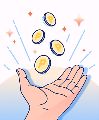 상징 일러스트 손바닥 금융 경제 동전 활발 성장 재산 재테크 은행 기회 투자 수익 물질 소득 재정 국내일러스트 AI파일 손 컨셉 돈 비즈니스 파일형식 벡터