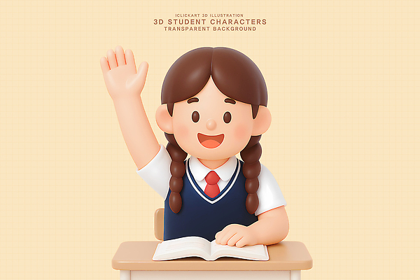 PSD 편집이미지 캐릭터 학생 교육 어린이 교실 교재 학습 3D 손들기 교사 교양 질문 책상 참여 편집3D 직업 가구 학교 모션 사람 디지털합성 파일형식