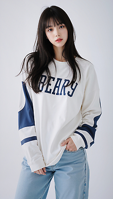 JPG 모델 편집이미지 옷 여자 패션 포즈 티셔츠 조명 캐주얼 흰색 청바지 자신감 남색 모던 긴팔티셔츠 의료성형뷰티 스타일 편집실사 AI포토 AI인물포토 AI콘텐츠 감정 컬러 셔츠 바지 사람 CG 파일형식